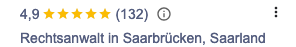 Google Rezensionen Saarkanzlei